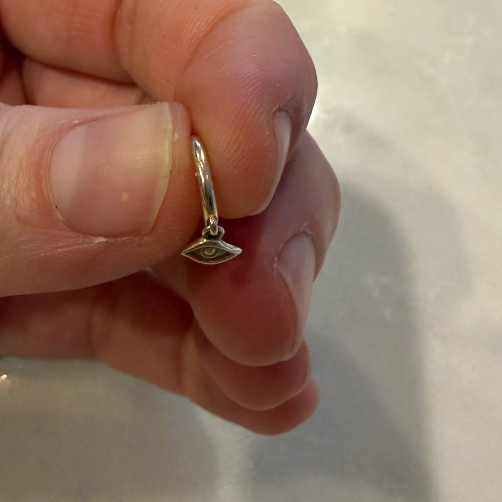 Pamela Love 14k Gold Evil Eye Huggie Earring - Picture 2 of 3